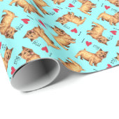 Ich Liebe mein Norwich Terrier Geschenkpapier (Rolleneckpunkt)