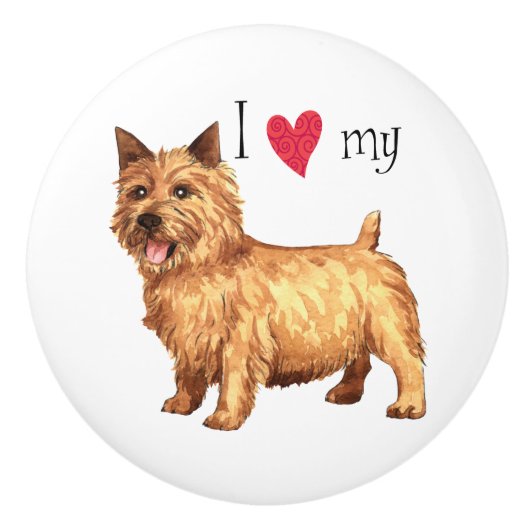 Ich Liebe mein Norwich Terrier Keramikknauf (Vorderseite)