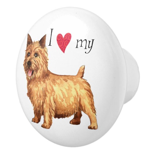 Ich Liebe mein Norwich Terrier Keramikknauf (Rechts)