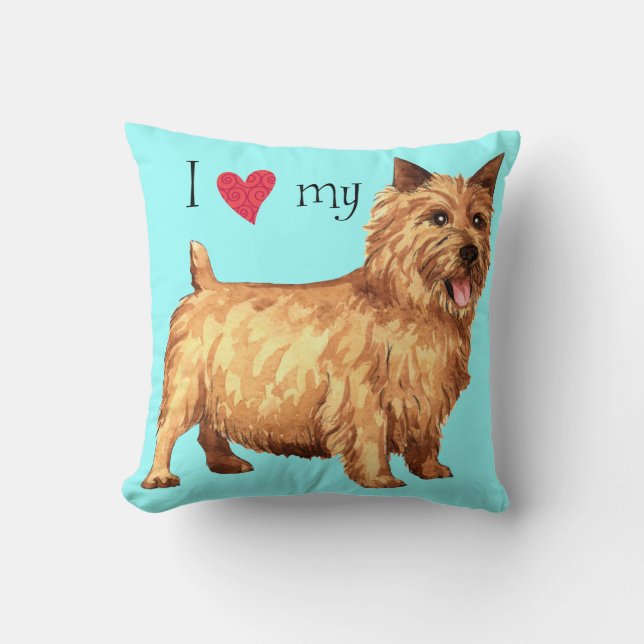 Ich Liebe mein Norwich Terrier Kissen (Vorderseite)