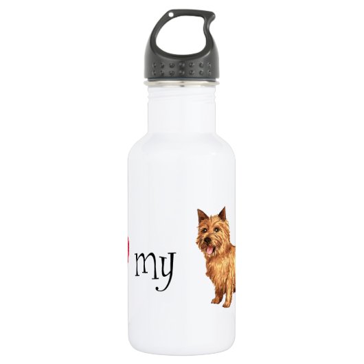 Ich Liebe mein Norwich Terrier Trinkflasche (Vorderseite)