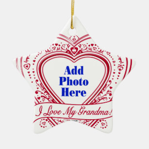 Ich Liebe mein Oma! Foto Red Hearts Keramikornament