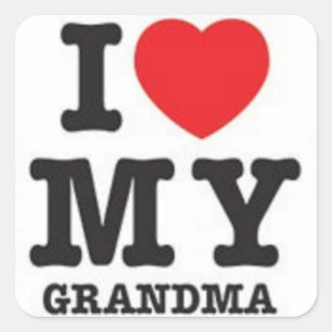 Ich Liebe mein Oma-Sticker Quadratischer Aufkleber