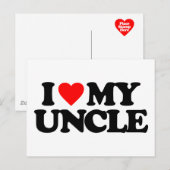 ICH LIEBE MEIN ONKEL POSTKARTE (Vorne/Hinten)
