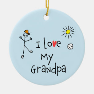 Ich Liebe mein Opa-Foto Keramik Ornament