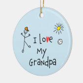 Ich Liebe mein Opa-Foto Keramik Ornament (Links)