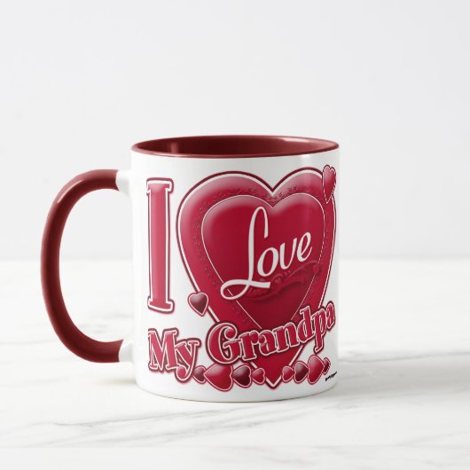 Ich Liebe mein Opa rot - Herz Tasse (Links)