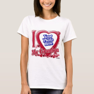 Ich Liebe Mein Opa - rotes Herz - Foto T-Shirt