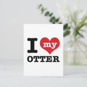 Ich Liebe mein Otter Postkarte (Stehend Vorderseite)