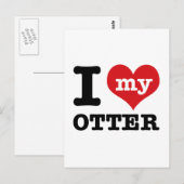 Ich Liebe mein Otter Postkarte (Vorne/Hinten)