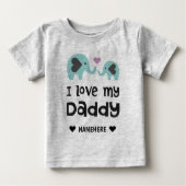 Ich Liebe mein Papa - Elefant Baby T-shirt (Vorderseite)