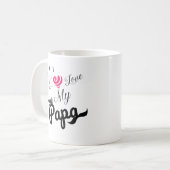 Ich Liebe mein Papierdesign Kaffeetasse (Vorderseite Links)