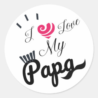Ich Liebe mein Papierdesign Runder Aufkleber