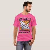 Ich Liebe mein Papierhandschuh Kranfaltband T-Shirt (Vorne ganz)