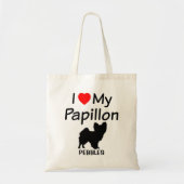 Ich Liebe mein Papillon Dog Bag Tragetasche (Vorne)