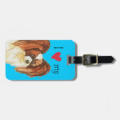 Ich Liebe mein Papillon Gepäckanhänger (Vorderseite horizontal)