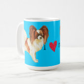 Ich Liebe mein Papillon Kaffeetasse (Vorderseite Links)