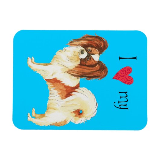 Ich Liebe mein Papillon Magnet (Horizontal)