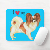Ich Liebe mein Papillon Mousepad (Mit Mouse)