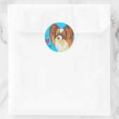 Ich Liebe mein Papillon Runder Aufkleber (Tasche)