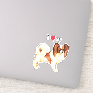 Ich Liebe mein Papillon Vinyl Sticker