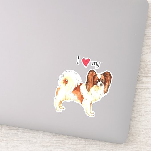 Ich Liebe mein Papillon Vinyl Sticker (Detail)