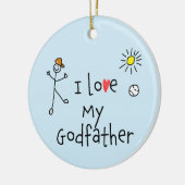 Ich Liebe Mein Pate-Foto Keramik Ornament (Links)