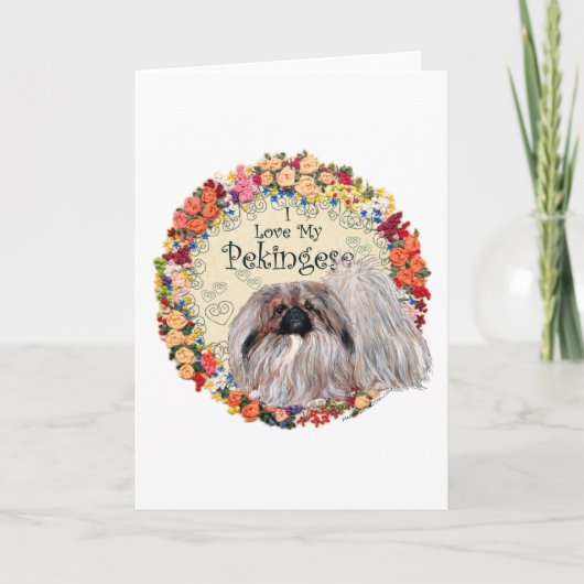 Ich Liebe mein Pekingese Karte (Vorderseite)