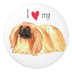 Ich Liebe mein Pekingese Keramikknauf