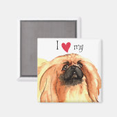 Ich Liebe mein Pekingese Magnet (Vorderseite/Rückseite)