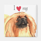 Ich Liebe mein Pekingese Magnet (Vorne)