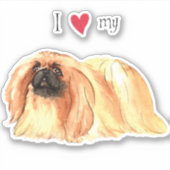 Ich Liebe mein Pekingese Vinyl Sticker (Vorderseite)