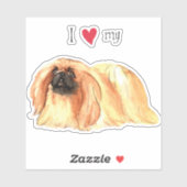 Ich Liebe mein Pekingese Vinyl Sticker (Blatt)