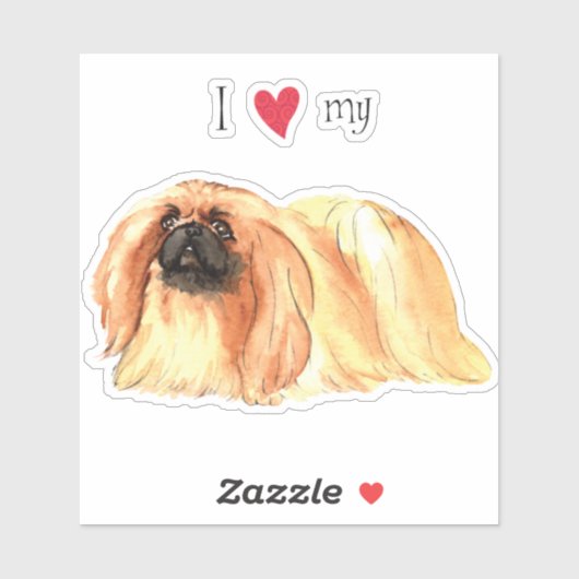 Ich Liebe mein Pekingese Vinyl Sticker (Blatt)