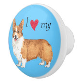 Ich Liebe mein Pembroke Welsh Corgi Keramikknauf (Rechts)