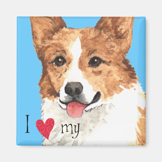 Ich Liebe mein Pembroke Welsh Corgi Magnet (Vorne)
