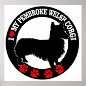 Ich Liebe mein Pembroke Welsh Corgi Poster (Vorne)