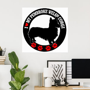 Ich Liebe mein Pembroke Welsh Corgi Poster
