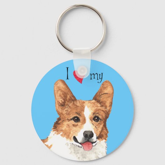 Ich Liebe mein Pembroke Welsh Corgi Schlüsselanhänger (Vorderseite)