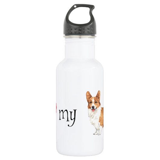 Ich Liebe mein Pembroke Welsh Corgi Trinkflasche (Vorderseite)
