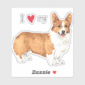 Ich Liebe mein Pembroke Welsh Corgi Vinyl Sticker (Blatt)