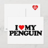 ICH LIEBE MEIN PENGUIN POSTKARTE (Vorne/Hinten)