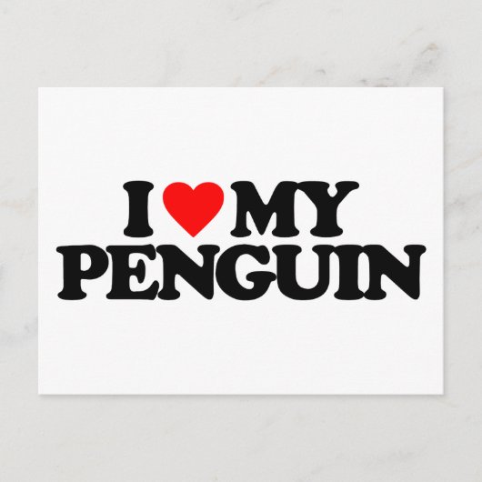 ICH LIEBE MEIN PENGUIN POSTKARTE (Vorderseite)