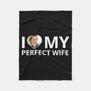 Ich liebe mein perfektes Ehefrauen-Foto-Herz-lusti Fleecedecke