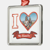 Ich Liebe mein Personalisiertes Foto Ornament Aus Metall (Links)