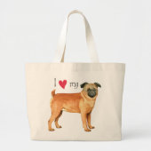 Ich Liebe mein Petit Brabancon Jumbo Stoffbeutel (Vorne)