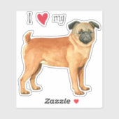 Ich Liebe mein Petit Brabançon Vinyl Sticker (Blatt)