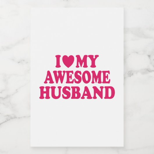 Ich Liebe mein Phantastisches Ehemann Lebensmitteletikett (Einzelnes Label)