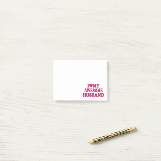 Ich Liebe mein Phantastisches Ehemann Post-it Klebezettel (Auf Schreibtisch)
