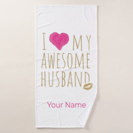 Ich Liebe mein Phantastisches Ehemännchen Hochzeit Badehandtuch